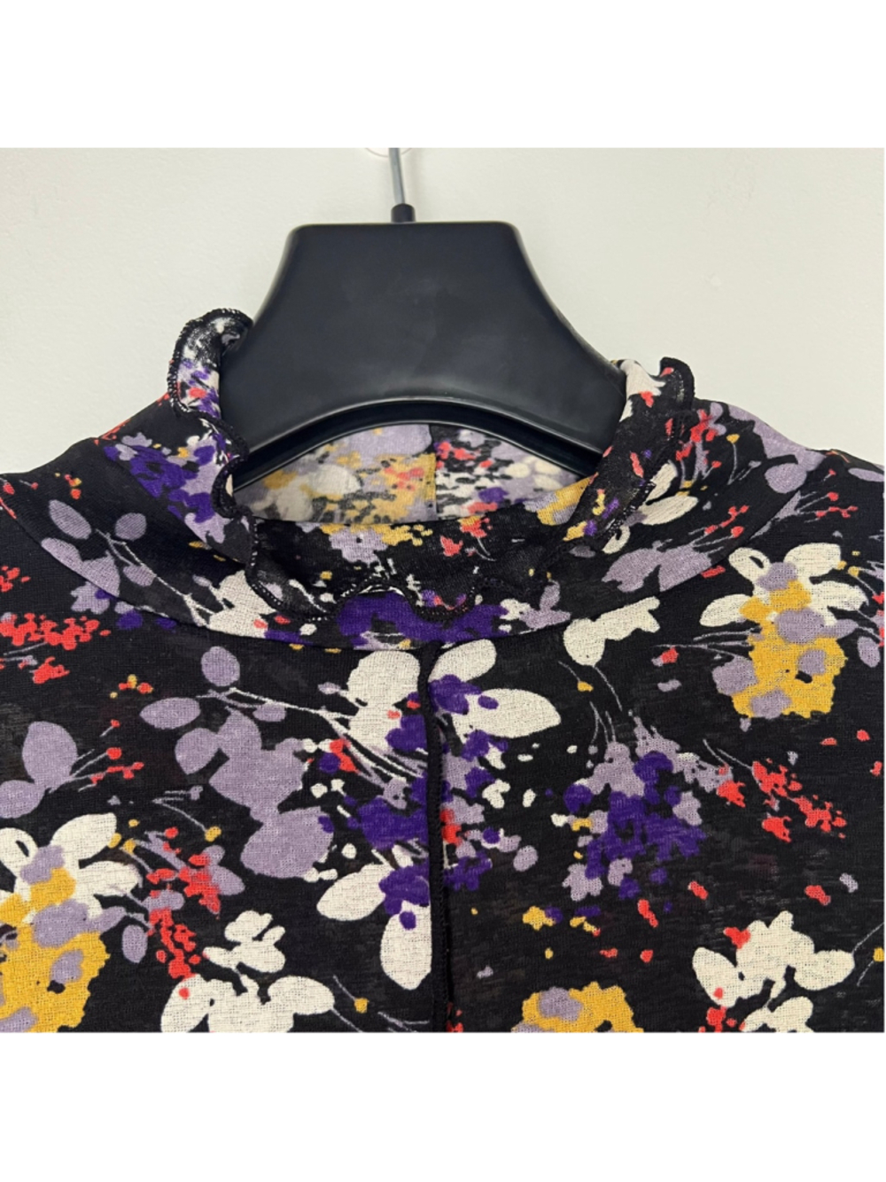 Daily Practice Anthropologie Sheer Mesh Floral Mock Neck Long Sleeve Top S Fairy - Picture 7 of 10